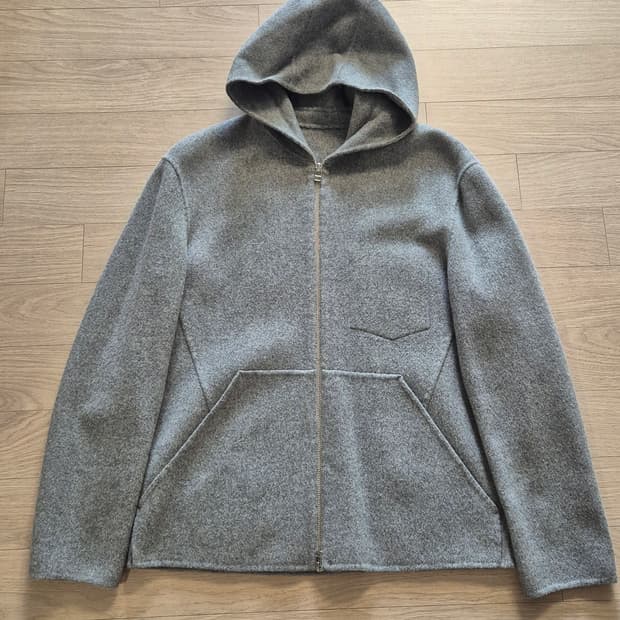 핸드메이드 울 하프후드코트