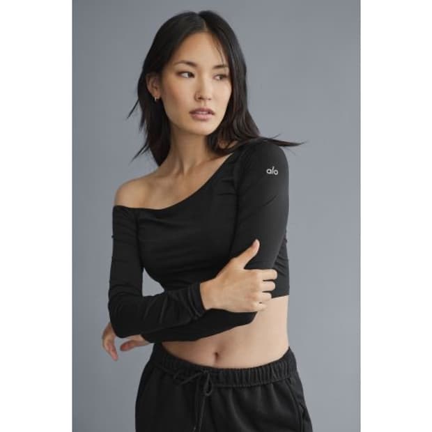 알로 Asymmetric Sheer Glow Long Sleeve 