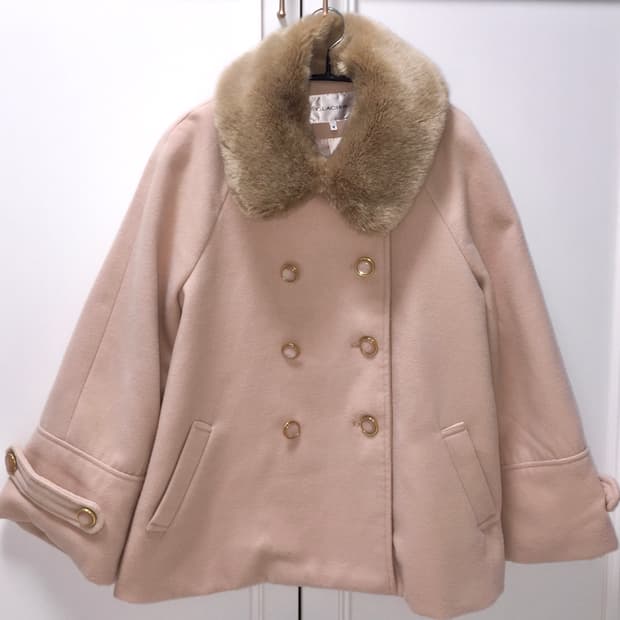 일본 빈티지 GLACIER 라떼갸루 핑크 코트 리즈리사트랄라라엑시즈팜