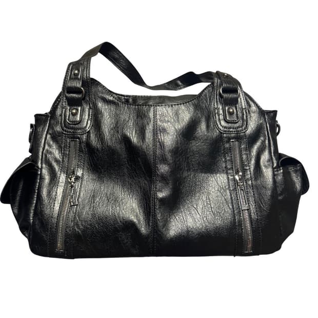 Classic Black Double Zipper Bag