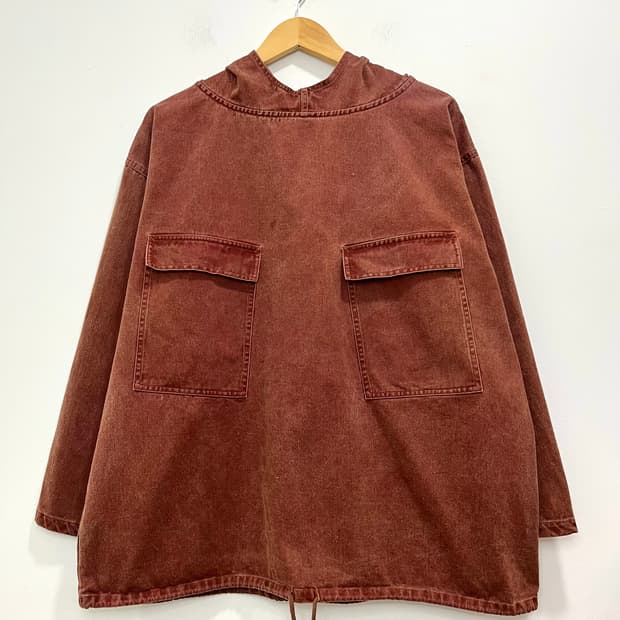 일본 빈티지 카고 피그먼트 후드 아노락 티셔츠