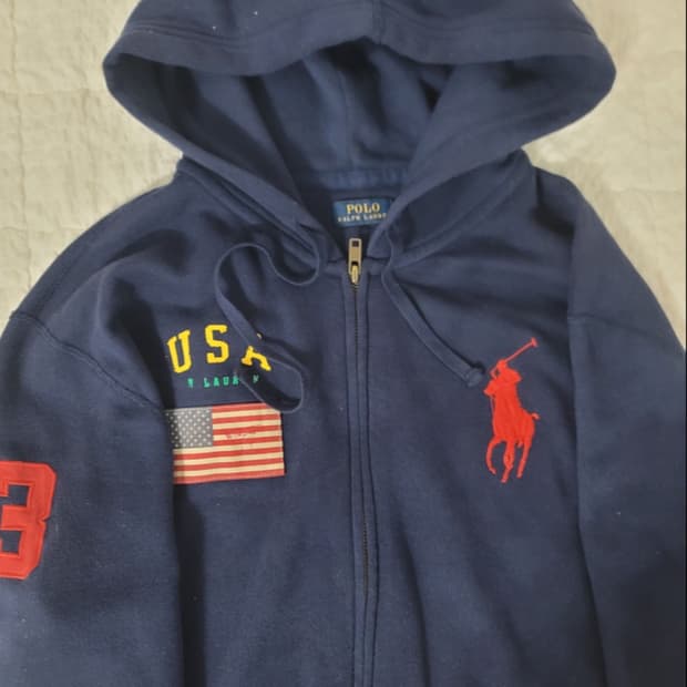 폴로 빅포니성조기 후드집업
