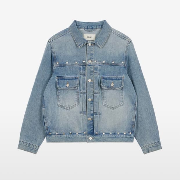 다이닛 버튼 포인트 데님자켓