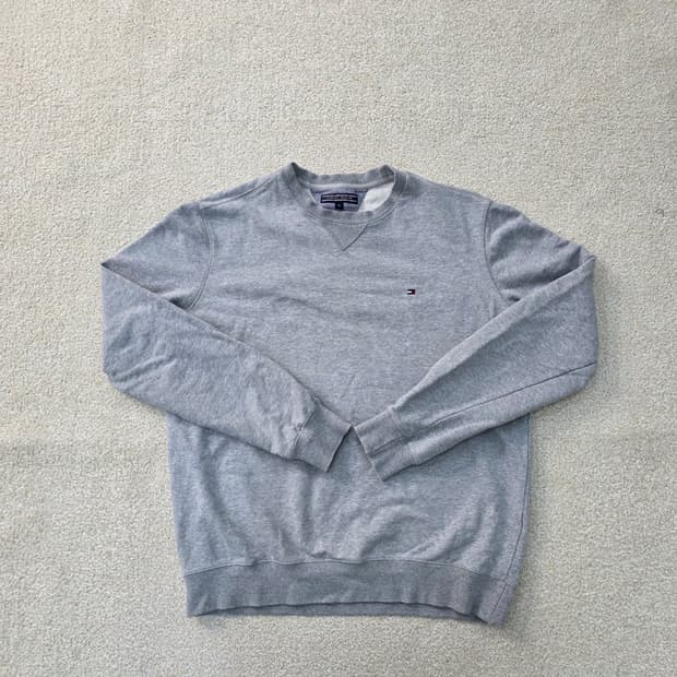 [M] 타미힐피거 스몰로고 크루넥 라운드 맨투맨 티셔츠 1217J1