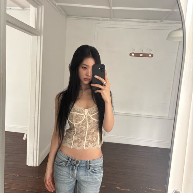 Dad 디에이디 lace sleeveless 레이스 슬리브리스