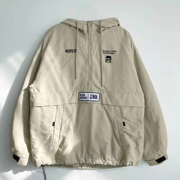D2 NBA GSW 에코 플리스 하이브리드 패딩 아노락 M사이즈