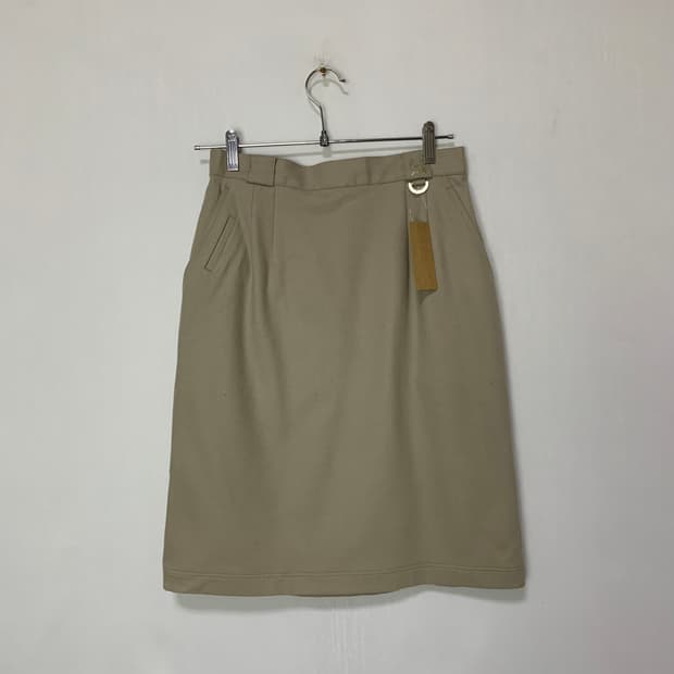 크리스찬 디올 스포츠 빈티지 트임 미디 스커트 그레이 아이보리 L