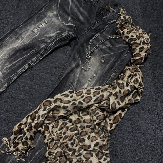 Vintage Rock-Punk Leopard muffler
