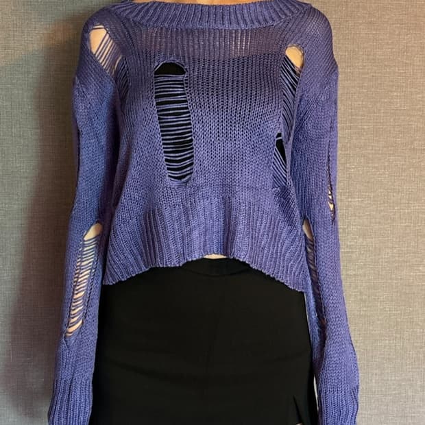 [새제품] NICE CLAUP의 데미지 니트 Japan