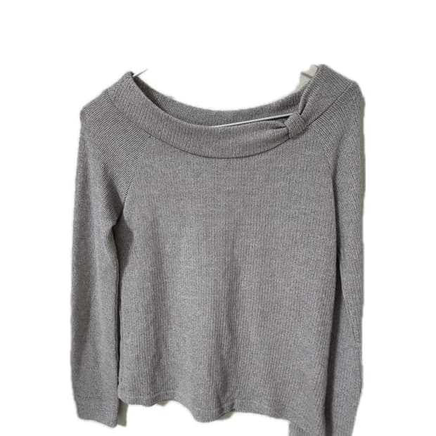 빈티지 보트넥 리본 니트 오프숄더