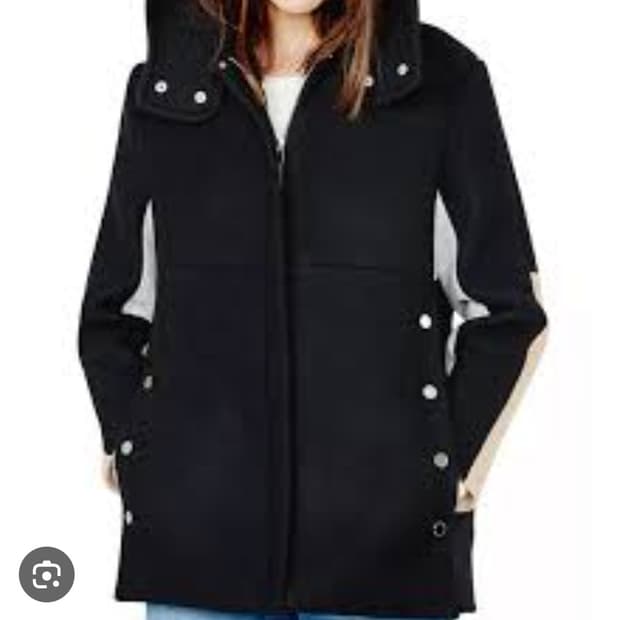 마쥬 MAJE  컬러 배색 후드 울 코트 36사이즈