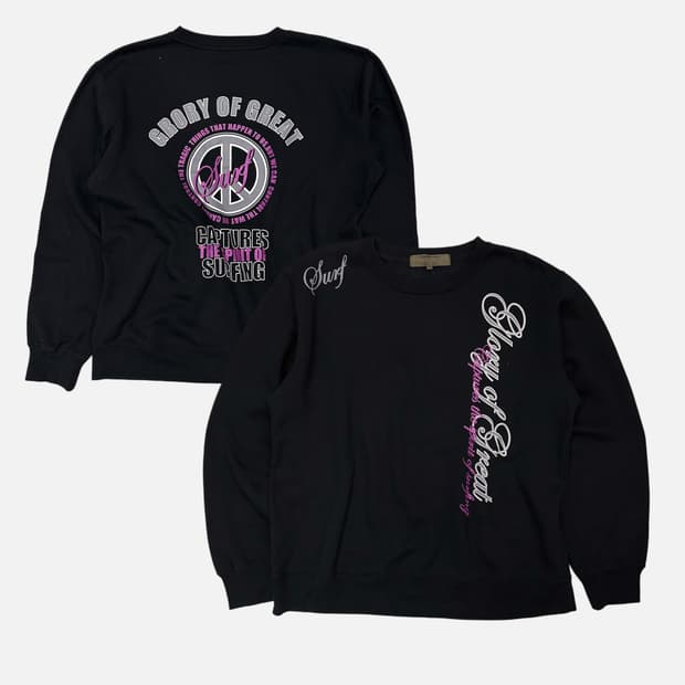 surfer lettering black sweatshirt
