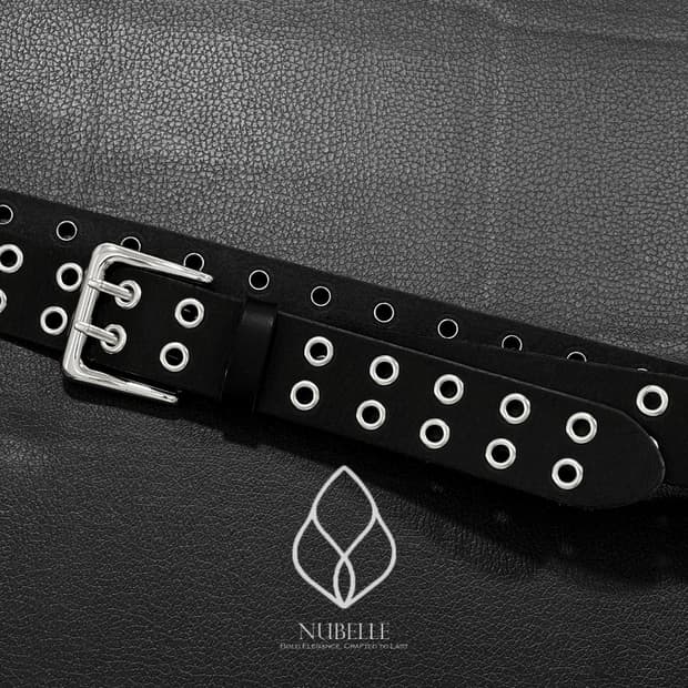 🌗 Eyelet leather belt / 아일렛 베지터블 가죽 벨트