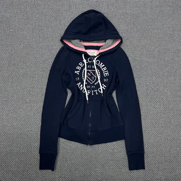 착샷O 아베크롬비 네이비핑크 딱붙 후드집업