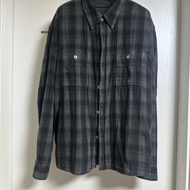 해칭룸 2Pk Shirt Check Dyed Charcoal