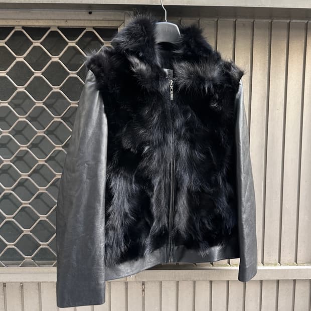 Real fur lams leather jacket