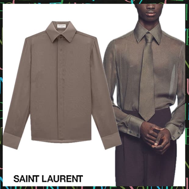 [차은우님 착용] 생로랑 25ss 크레페 실크 셔츠