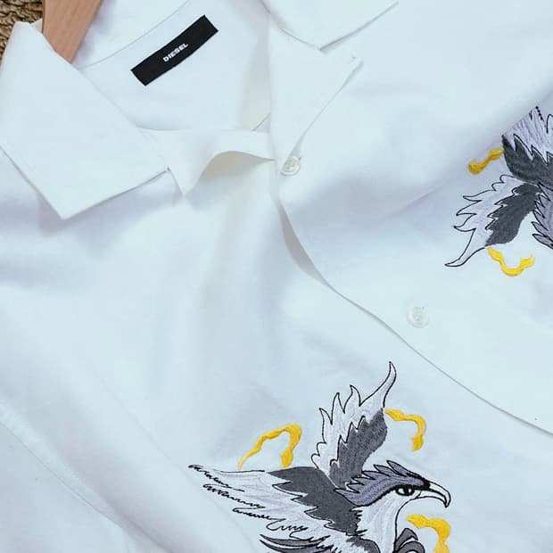 디젤 스페인판 독수리 자수 셔츠