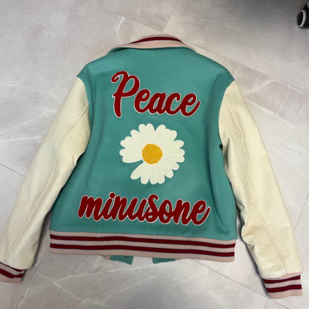 피스마이너스원 바시티 자켓 s 민트