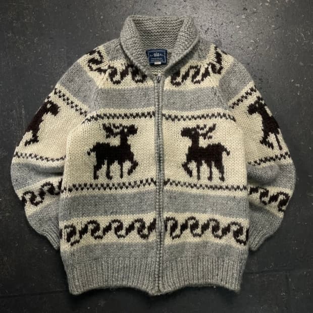 100 빈티지 코위찬 니트집업