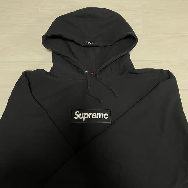슈프림 박스로고 후드 블랙 L