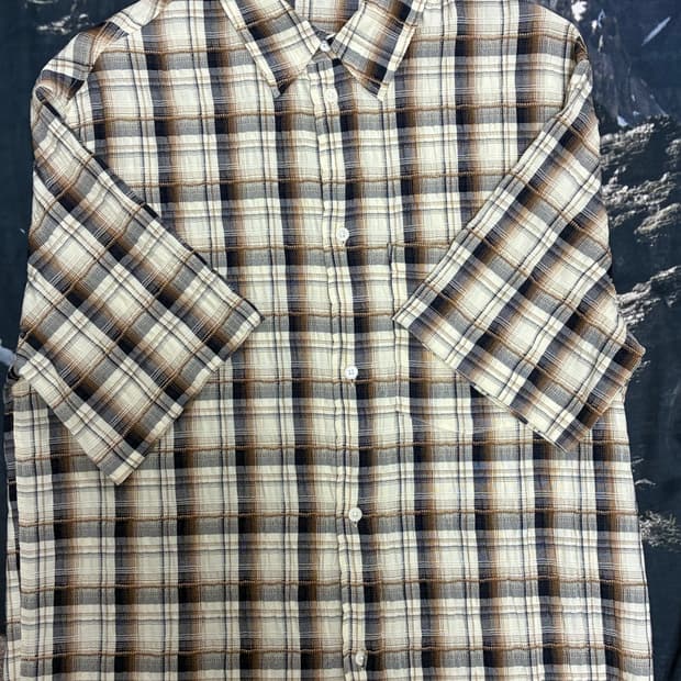 자라 반팔 체크셔츠 M