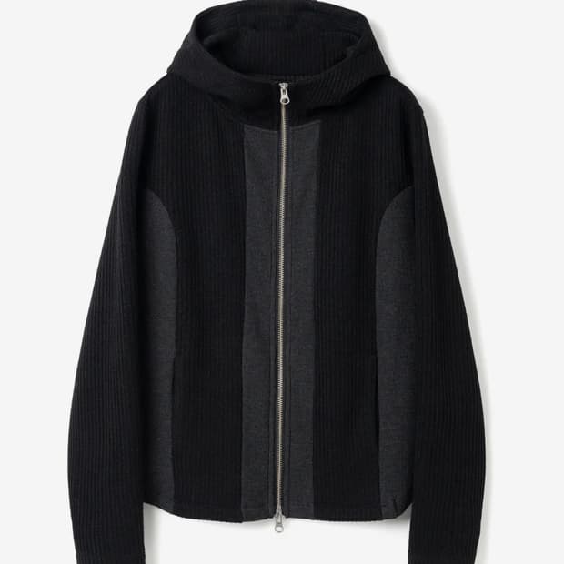 밀로 우먼 투 웨이 사이드 후드 집업 블랙