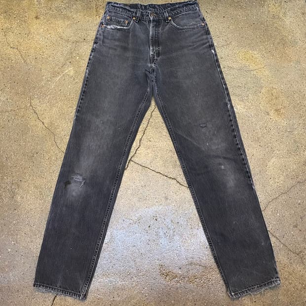 레어 90s Made in USA 빈티지 리바이스 550 블랙진 청바지