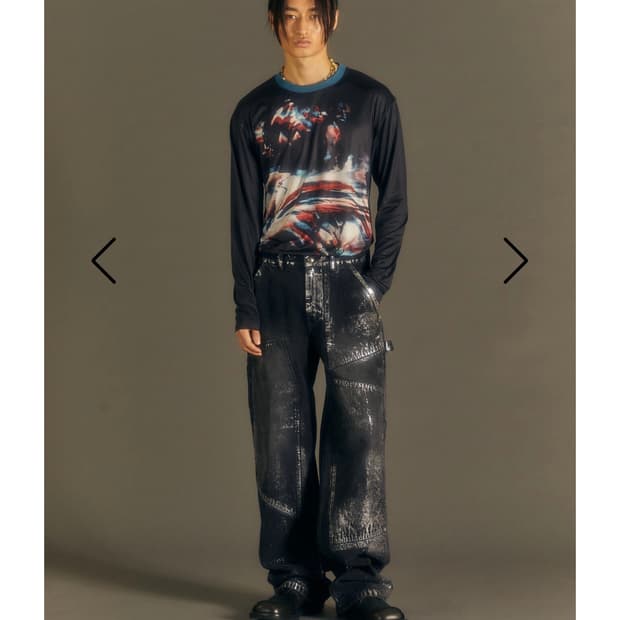 앤더슨벨 왁스 코티드 카펜더 와이드 레그 진