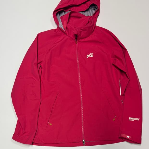 여성 밀레 윈드스토퍼 등산 후드 바람막이 M 핑크