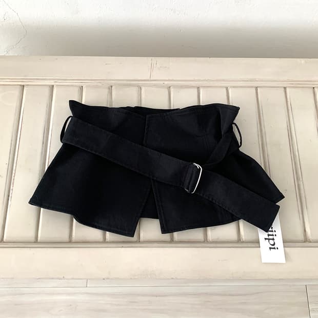 Black wrap corset belt