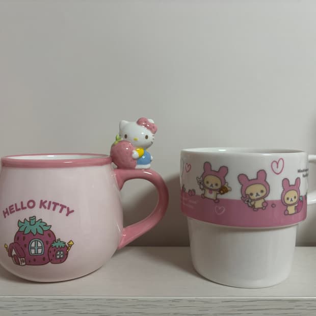 헬로키티 컵 & 리락쿠마 컵 세트