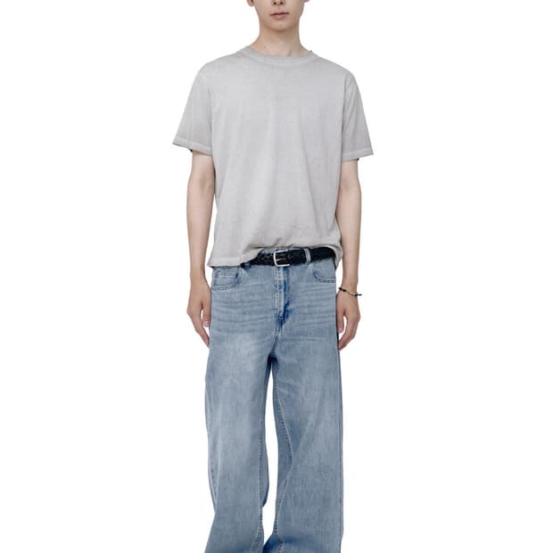 [2] 폴리테루 엉클컷 데님진 워시드라이트블루