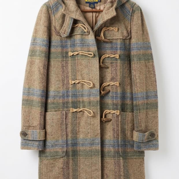 랄프로렌 럭비라인 램스울 헤링본 폴로더플코트(떡볶이코트),캐시미어,랙앤본