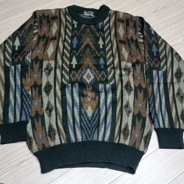 WEEKEND SWINGER 빈티지 패턴 니트 스웨터(100)