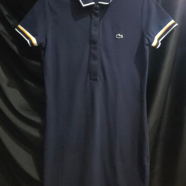 라코스테 네이비 카라 반팔 원피스