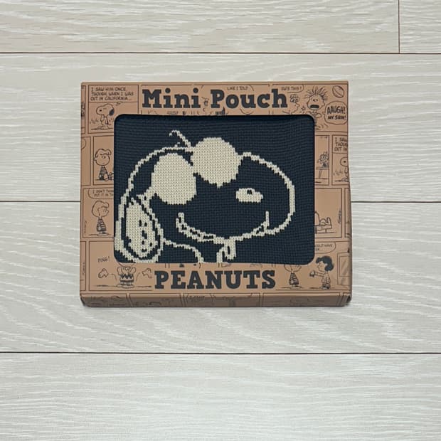 스누피 조쿨 니트 파우치 차콜