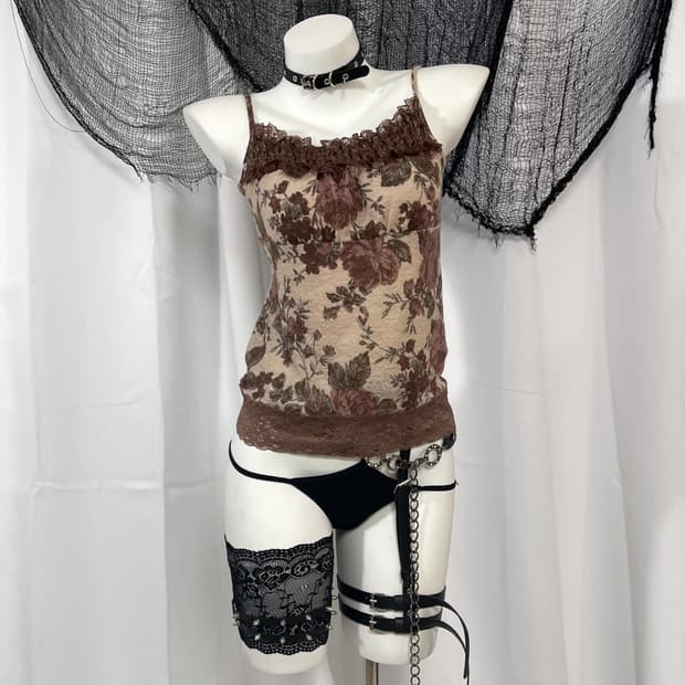 rose lace sleeveless
