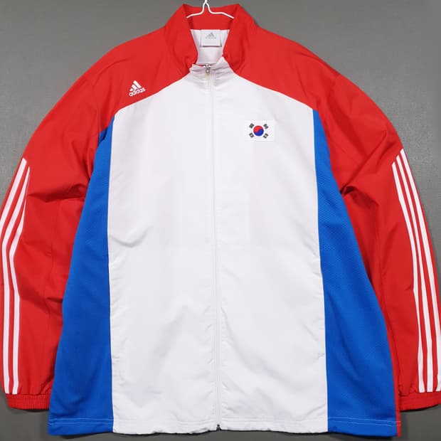 실측 3XL) 아디다스 대한민국 국대 올림픽 트레이닝 우븐 바람막이 자켓