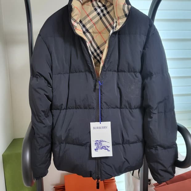 25FW 버버리 ekd 체크 리버시블 패딩 s