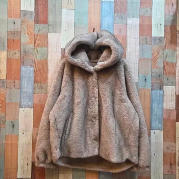 LBL 인조밍크 후드 퍼자켓 코트 털 무스탕