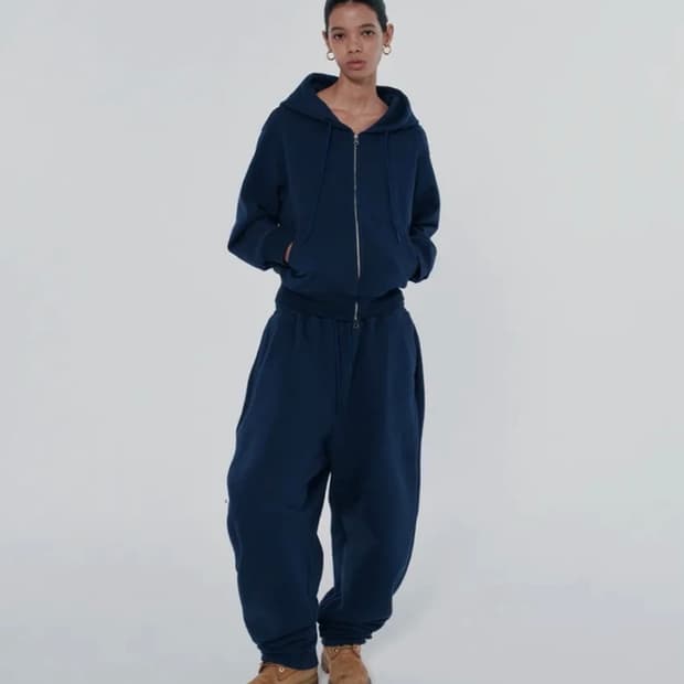 Suade 스웨이드 베이직 와이드 롱 팬츠 