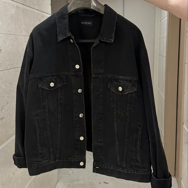 [정품] 발렌시아가 오버사이즈 블랙 데님 자켓 XL