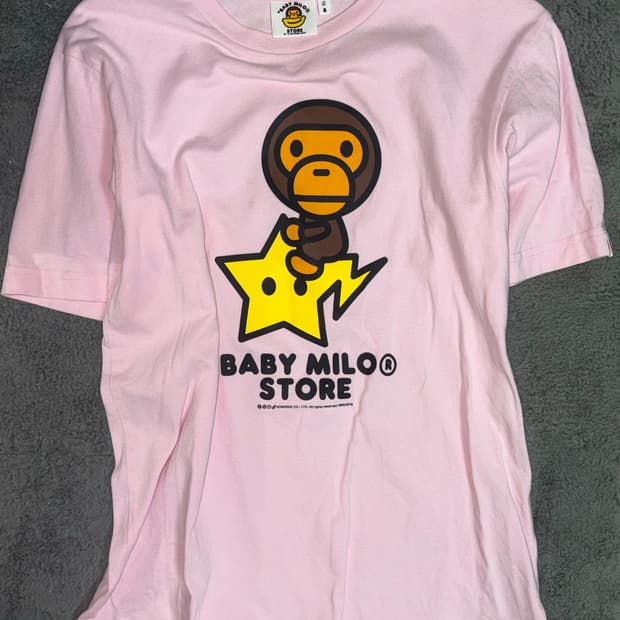 BAPE 베이프 베이비마일로 핑크 딸기우유맛 스타반팔