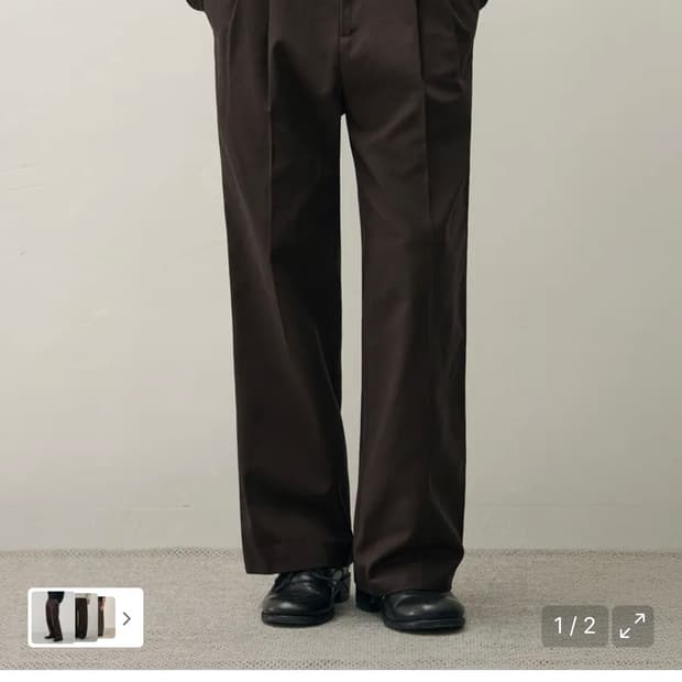 (새상품)(L) 드로우핏 와이드 밴딩 치노 팬츠 [BROWN] 판매