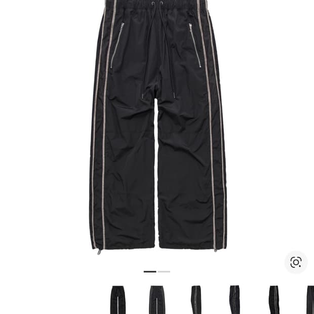 폴리테루 1011 나일론 트랙 팬츠 풀로럴 파이프드 블랙(2)