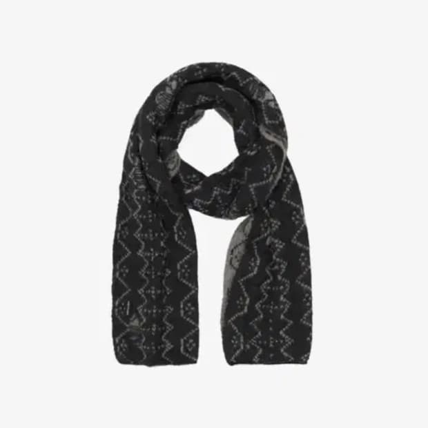 폴리테루 에스닉 패턴 머플러 노르딕 블랙
