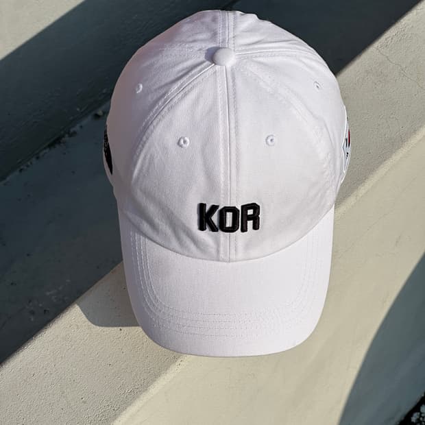 [F] 노스페이스 팀 코리아 화이트 볼캡 모자