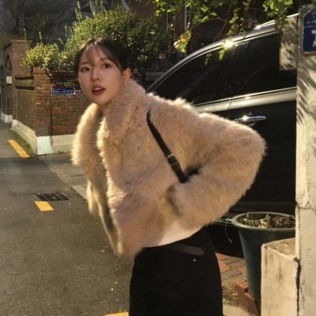 레이브 퍼자켓 베이지