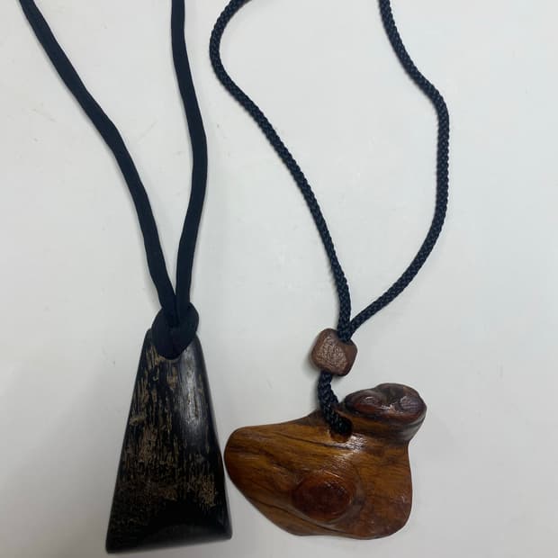 나무 팬던트 우드 목걸이 2세트